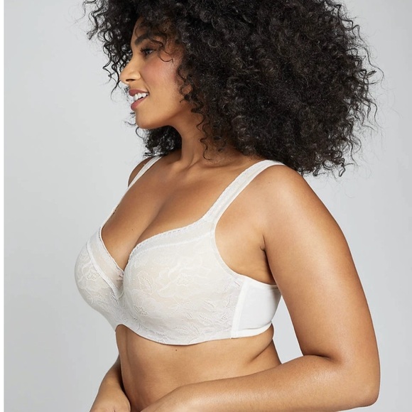 Cacique Modern Lace Lightly Lined Balconette Bra  beige 38C - Picture 3 of 11